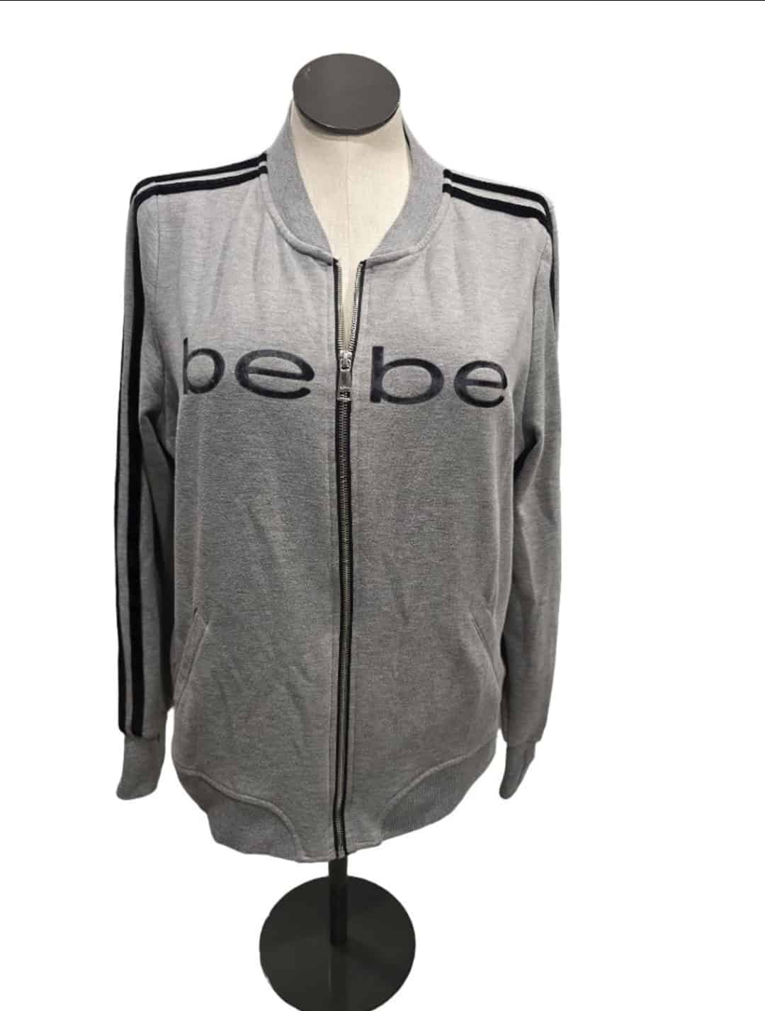 Women’s Bebe Gray Zipper Front Sweatshirt Size 1X