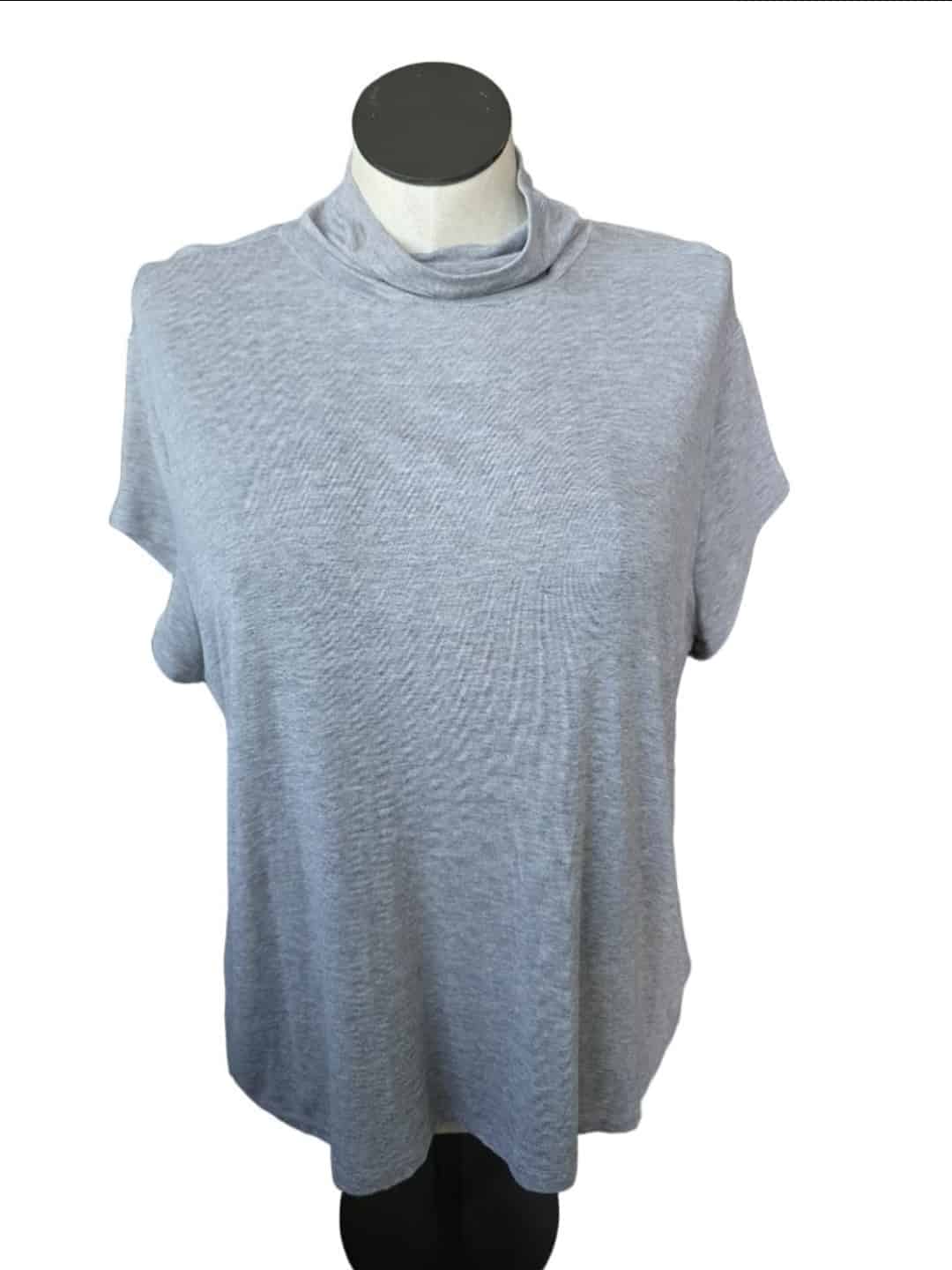 Women’s Cabi Gray Short Sleeve Cowl Neck Tee Plus Size XXL