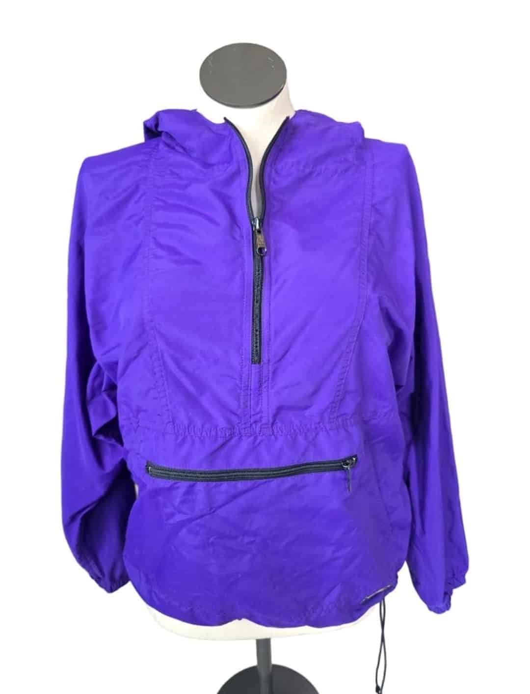 Women’s Vintage L.L.Bean Purple Nylon Hooded Anorak Jacket M